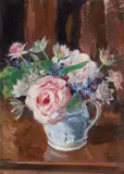 Donald Moodie, FLOWERPIECE, oil on board