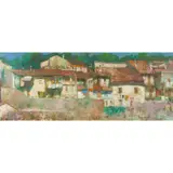 William Birnie, MEDIEVAL WALL SPOLETO, oil on board