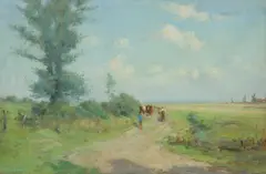 William James Laidlay, WINDING THEIR WAY HOME, oil on canvas