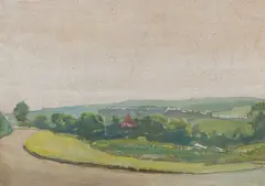 LANDSCAPE by James Cowie, Oil on board, sold Oct 2020