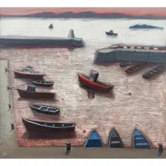Jock MacInnes, SUNSET, DUNURE, oil on board