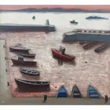 Jock MacInnes, SUNSET, DUNURE, oil on board