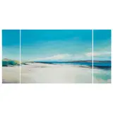 Sarah Carrington, THE SOUND OF IONA, FROM PORT BEAGNA SHIGINEACH, 2003, oil, acrylic, pencil and sand on canvas triptych, unframed