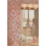 Bernard Dunstan, THE BATHROOM, VENICE (HOTEL METROPOLE), oil on board