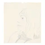 Alasdair Gray, KATY GARDINER, IN PROFILE, Ink sketch