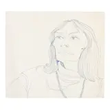 Alasdair Gray, PORTRAIT OF KATY GARDINER, Ink sketch