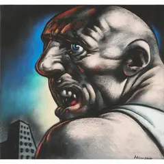 THE BOXER by Peter Howson, pastel, sold Aug 2020