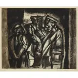Merlyn Evans, THE MINERS, Etching and aquatint, 9/25