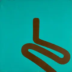 Paul Huxley, LINE ON TURQUOISE, NO. 25 - JULY '63, oil on canvas