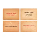 Jenny Holzer, TRUISMS (SET OF FOUR), 2018, Colour screenprint on wood postcards