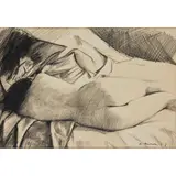 Gerard M. Burns, NUDE STUDY, charcoal and chalk