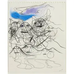 Bjarne Melgaard, OHNE TITEL, 2007, charcoal and pastel on paper