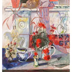 David M. Martin, STILL-LIFE: RED AND BLUE, oil on canvas