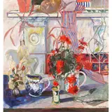 David M. Martin, STILL-LIFE: RED AND BLUE, oil on canvas