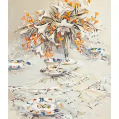 LILIES AND LACE by Ethel Walker, oil on board, sold Aug 2020