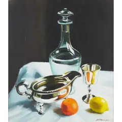 GEORGE III SILVER SAUCE BOAT by Alastair W. Thomson, oil on canvas, sold Jun 2020