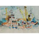 James Harrigan, TENDING THE NETS, mixed media