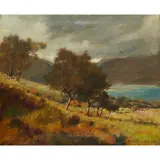 Norman M. MacDougall, A STORMY DAY OVERLOOKING THE LOCH, oil on canvas