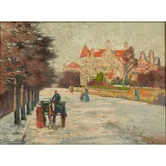 Thomas Corsan Morton, CARRIAGE, oil on canvas