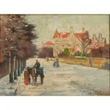 Thomas Corsan Morton, CARRIAGE, oil on canvas