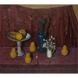 John Miller, STILL LIFE WITH PEARS AND BLUE PITCHER