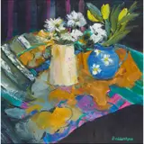 Margaret Ballantyne, STILL-LIFE WITH BLUE JUG, oil on canvas