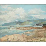 Helen M. Turner, ON THE ROCKY SHORES, oil on board