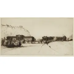 Sir David Young Cameron, EDINBURGH, THE R.S.A. AND THE NATIONAL GALLERY, Etching