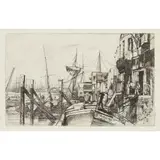 LIMEHOUSE by James Abbott McNeill Whistler, 1859, Etching and drypoint, sold Jun 2020