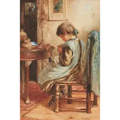 Walter Langley, MORNING PRAYER, watercolour