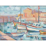 Joan Gillespie, NEWHAVEN HARBOUR, oil on board