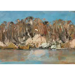 Jamie Boyd, RIVER LANDSCAPE, oil on board