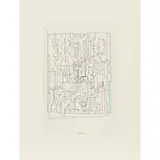 Eduardo Paolozzi, SKETCH WITH GREEN ELEMENTS, Pencil and coloured pencil, and another drawing by the same hand, unframed