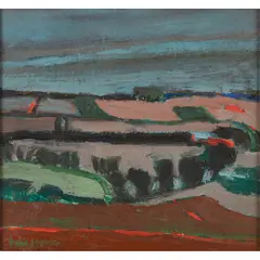 NEAR MELROSE by David M. Martin, oil on canvasboard, sold Jun 2020