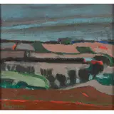 David M. Martin, NEAR MELROSE, oil on canvasboard
