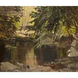 Helen M. Turner, WOODED OASIS, oil on canvas