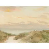 George Ogilvy Reid, FIGURES AMONGST THE DUNES AT SUNSET, oil on canvas