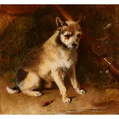 John Philip, LEFT IN CHARGE, oil on paper laid down
