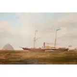 THE PADDLE STEAMER DUMBARTON, OFF AILSA CRAIG by William Clark of Greenock, oil on canvas, sold Jul 2020