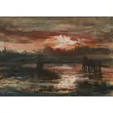 George Paul Chalmers, MONTROSE PIER, TWILIGHT, mixed media