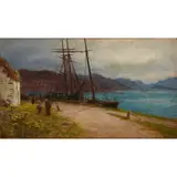 Joseph Farquharson, HARBOUR QUAY AT DUSK