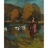 George Henry, AUTUMN BY THE LAKE, GALLOWAY, oil on canvas