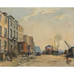 Robert Eadie, ON THE CLYDE AT BROOMIELAW, oil on canvas