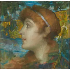 Robert Brough, HERD GIRL, pastel