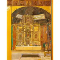 Robin Philipson, GOLDEN INTERIOR, oil on canvas