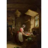 Nicholas Condy, PREPARING FISH, oil on panel