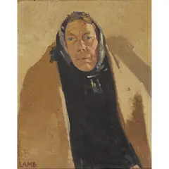 Charles Vincent Lamb, CONNEMARA FISHWIFE, oil on canvasboard