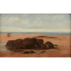 John Lavery, ON THE SHORE, oil on board