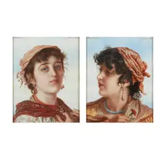 Adriano Bonifazi, BELLA DONNA, ' oil on panel, and another, a companion, a pair