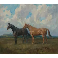 Lionel Edwards, FAZAN AND DUPLICATOR, oil on canvas